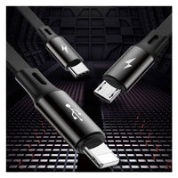 Baseus Golden Loop 3 in 1 USB Cable-Micro USB Lightning USB-C 3.5A 35cm-120cm (Red)