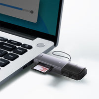 Baseus Lite Series USB-A & Type-C to SD/TF Card Reader (WKQX060113)-Dark Gray