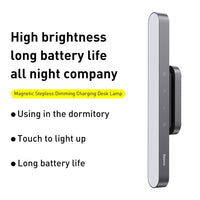 Baseus Magnetic Stepless Dimming Charging Desk Lamp-Deep Gray