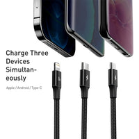 Baseus Rapid Series 3-in-1 Fast Charging Data Cable Type-C to C+L+C PD 20W 1.5M