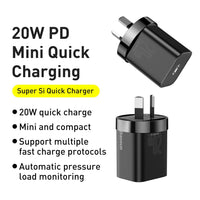 Baseus Super Si Quick Charger 1C 20W AU-Black