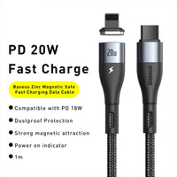 Baseus Zinc Magnetic Safe Fast Charging Data Cable Type-C to IP PD 20W 1M