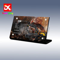 Display King - Acrylic display plaque for LEGO® Volvo EC500 Hybrid Excavator 42215