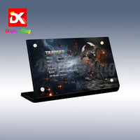 Display King - Acrylic display plaque for Lego Optimus Primal