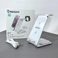 sky Maxguard MW06 3 in 1 15W Wireless Charger (For apple watch and IOS & android system phone)