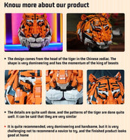 MOC Brick 3000+Pieces MOC -Zodiac Signs Tiger Head King of Beasts 103000
