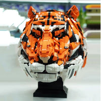 MOC Brick 3000+Pieces MOC -Zodiac Signs Tiger Head King of Beasts 103000