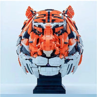 MOC Brick 3000+Pieces MOC -Zodiac Signs Tiger Head King of Beasts 103000
