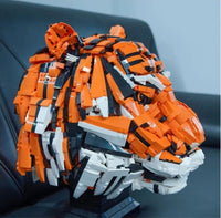MOC Brick 3000+Pieces MOC -Zodiac Signs Tiger Head King of Beasts 103000