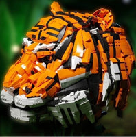 MOC Brick 3000+Pieces MOC -Zodiac Signs Tiger Head King of Beasts 103000