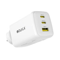 iQuick NANO ENERGY 2 65W PD3.0 Dual USB-C and USB-A Ports Charging Adapter-White