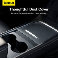 Baseus T-Space Series HUB for Tesla Cars (With a retractable 45W type-C cable)-Cluster Black