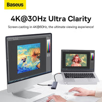 Baseus Flite Series 5-Port HUB Docking Station (Type-C to HDMI4K@30Hz*1+USB 3.0*4)