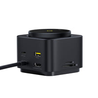 Baseus MagPro Series II 7-in-1 USB-C Hub with 15W Qi2 Wireless Charger-Black