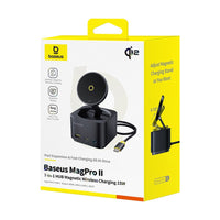 Baseus MagPro Series II 7-in-1 USB-C Hub with 15W Qi2 Wireless Charger-Black