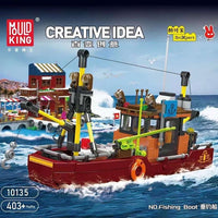 MOULD KING 10135 Angling Boat with 403 Pieces