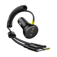 Baseus Circular Plastic Car Charger (C+C) + (C&L) Cable 60W