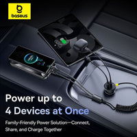 Baseus Circular Plastic Car Charger (C+C) + (C&L) Cable 60W