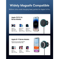 Basues CW01 Magnetic Wireless Charging Car Mount 40W (Wireless Charging 15W and USB-A 25W) Claw Edition-Cluster Black