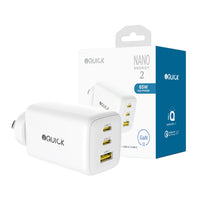 iQuick NANO ENERGY 2 65W PD3.0 Dual USB-C and USB-A Ports Charging Adapter-White