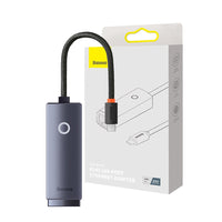 Baseus Lite Series Ethernet Adapter Type-C to RJ45 LAN Port (100Mbps)-Grey