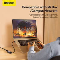Baseus Lite Series Ethernet Adapter Type-C to RJ45 LAN Port (100Mbps)-Grey