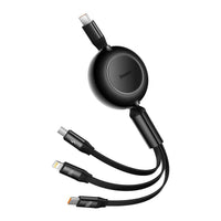 Baseus Bright Mirror 2 Series Retractable 3-in-1 Fast Charging Data Cable Type-C to M+L+C 100W 1.1m