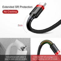 Baseus Cafule Fast Charge Type-C USB Data Charging Cable 2A 2M for iPhone 15 16 17 Series