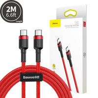 Baseus Cafule PD2.0 60W Flash Charging Type-C to Type-C Cable (20V 3A) 2m for iPhone 15 / 16 / 17 Series