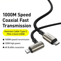 Baseus Hammer Cable Type-C PD3.1 Gen2 100W (20V/5A) 1.5M Compatible for iPhone 15 Series