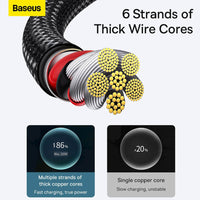 Baseus Tungsten Gold Fast Charging Data Cable USB to Type-C 100W 2m-Black