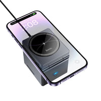 hoco CQ8 folding 3-in-1 magnetic wireless fast charger - metal gray