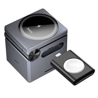 hoco CQ8 folding 3-in-1 magnetic wireless fast charger - metal gray