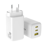 iQuick NANO ENERGY 2 65W PD3.0 Dual USB-C and USB-A Ports Charging Adapter-White