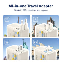 Baseus EnerCore CG11 Universal Travel Adapter with Retractable Cable 2AC+2U+2C 70W Off-White