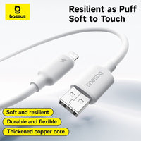 Baseus Foamed Silicone Fast Charging Data Cable USB-A to iP 2.4A (1m)