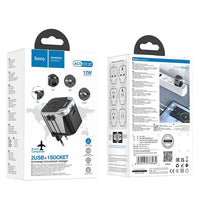 Hoco AC5 Dual USB Universal Charger Adapter - Black