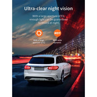 Hoco DI36 Driving Recorder Front and Rear Dual Recording - Black