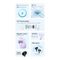 Hoco EQ2 7 Hours Thought Physical Noise Cancellation True Wireless Earphones - White