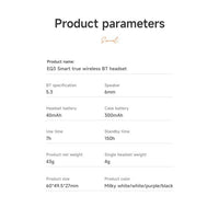 Hoco EQ3 7 Hours Smart True Wireless Earphones