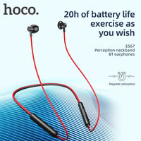 Hoco ES67 20 Hours Perception Neckband Bluetooth Earphones - Black