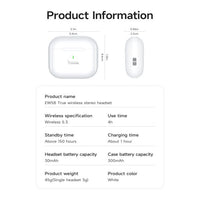 Hoco EW58 Stereo True Wireless Earphones - White