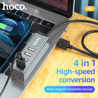 Hoco HB1 4 USB Hub - Black