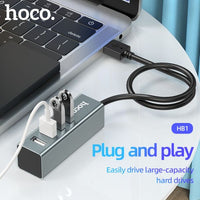 Hoco HB1 4 USB Hub - Black
