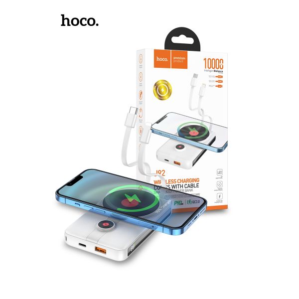Hoco J92 10000mAh 22.5W Magnetic With Built In Charging Cable Path Pow ...