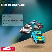 SEMBO 714028-714031 Mini Racing Cars with 874 Pieces