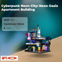 FunWhole F9042 Cyberpunk Neon City: Neon Oasis Apartment Building with 2507 Pieces
