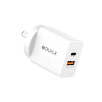 iQuick GaN II 20W PD3.0+QC3.0 Dual Ports Charging Adapter - White