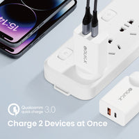 iQuick GaN II 20W PD3.0+QC3.0 Dual Ports Charging Adapter - White
