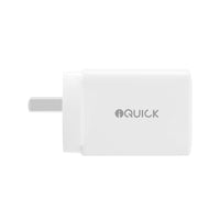 iQuick GaN II 45W PD3.0+QC3.0 Dual Ports Charging Adapter-White